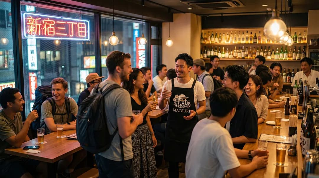 【新宿三丁目・国際交流】移動なしで、じっくり話せる インターナショナル・パブパーティ|1ドリンク&スナック付き
